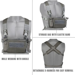 Customized Good Quality Camouflage Tactical Vest Outdoor Tactical Vest for Hunting Heavy Duty Tactical Chest Rig Customized Outdoor Chest Rig Tactical Vest for Training Camouflage Hunting Molle Mag Pouches Tactical Chest Rig Bag