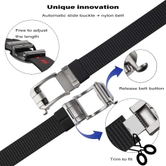 Wholesale Wear-resistant Ratchet Belt Nylon Web Tactical Belt with Automatic Slide Buckle Adjustable  Quick-release Buckle Tactical Belt Outdoor Training Use Pouch Hunting Accessories Tactical Belt sport enthusiasts Duty Belts