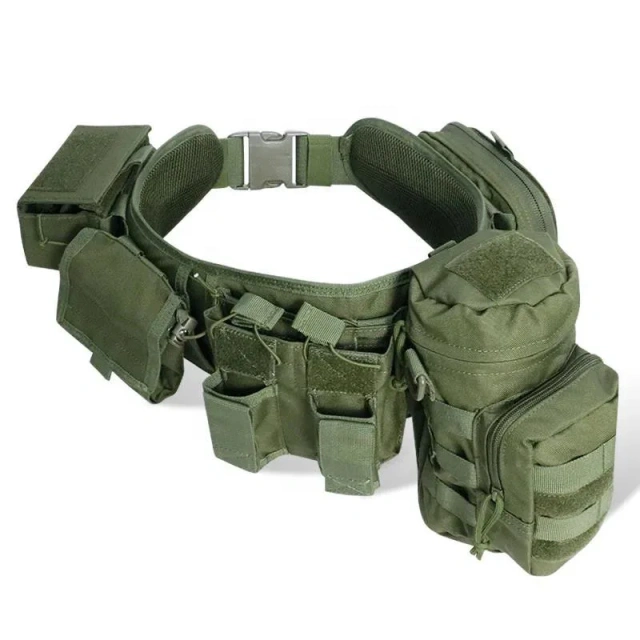 Tactical Belt Waist Pack Set Multifunctional New Style Custom Outdoor Training Quick Buckle Pouch Tactical Belt for Men  Wholesale Ratchet Nylon Tactical Belt with Automatic Slide Buckle Adjustable Wear-resistant Lightweight Tactical Belt