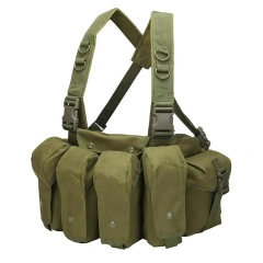 Training Equipment Hunting Chest Vest Tactical Vest MOLLE Chest Rig Quick Release Tactical Belly Chest Rig Training Equipment Tactical Vest Lightweight Tactical Chest Rig with Mag Pouch Tactical Vest Chest Rig for Training