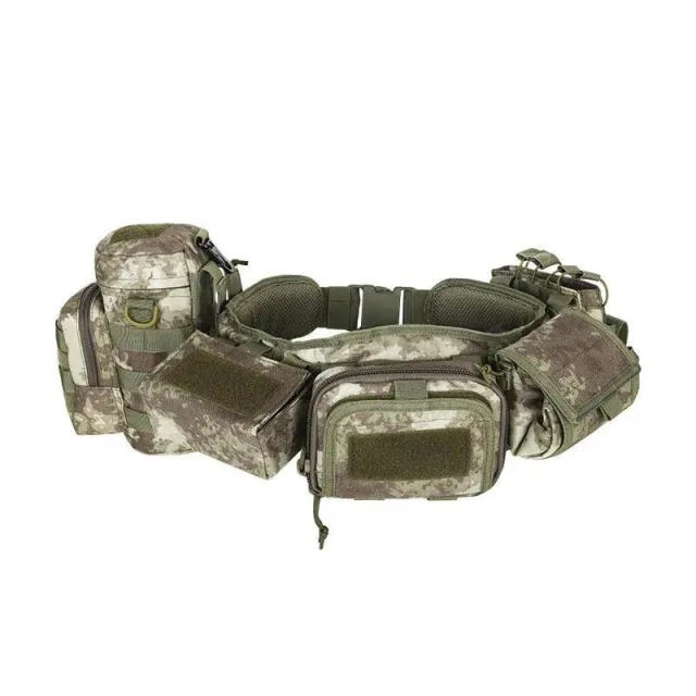 Breathable Adjustable Padded Pouch Multifunctional Waist Bag Duty Outdoor Belt Tactical Utility Belt with Holster  Wear-resistant Lightweight Hiking Hunting Pants Tactical Belt Stretch Nylon Web Quick Release Work Belt