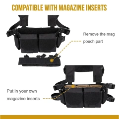 Custom Camouflage Equipment Tactical Vest Chest Rig Adjustable Detachable Training Molle Chest Rigs Tactical Chest Mini Rig Multifunctional Adjustable Tactical Vest with Mag Pouches Outdoor Tactical Chest Vest