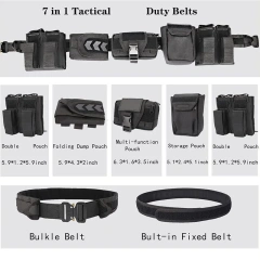 Quick-release Buckle Adjustable Tactical Belt with Accessories Camping and Everyday Use Mountaineering High Duty Belts  Mountaineering Versatile Security Tactical Modular Equipment System Molded Duty Belt Set Work Hunting Training Tactical Belts