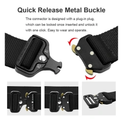 Fashionable Training Durable Men Nylon Webbing Utility Belt with V-ring Heavy Duty Quick-Release Buckle Tactical Rigger Belt  High Quality Mountaineering Outdoor wear-resistant sport enthusiasts Tactical Belt outdoor Security Duty Equipment Duty Belt