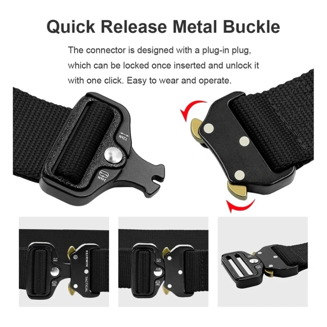 Fashionable Training Durable Men Nylon Webbing Utility Belt with V-ring Heavy Duty Quick-Release Buckle Tactical Rigger Belt  High Quality Mountaineering Outdoor wear-resistant sport enthusiasts Tactical Belt outdoor Security Duty Equipment Duty Belt