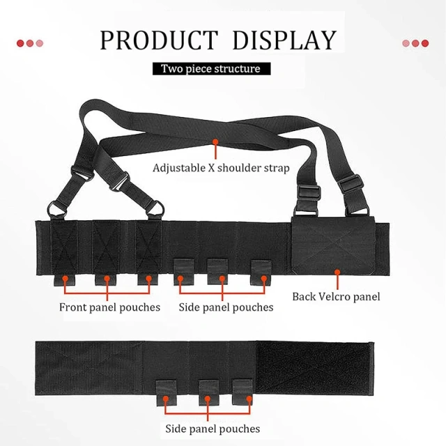 Lightweight Elastic Tactical Chest Rig Tactical Vest for Outdoor Good Quality Tactics Chest Rig Vest Customized Tactical Equipment Gear Hunting Vest Tactical Chest Harness MOLLE Rig Heavy Duty Tactical Chest Rig Vest