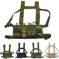 Hunting Accessories Harness Tactical Rig Vest Heavy Duty Camo Tactical Rig Multipurpose Tactical Chest Rig military Tactical Equipment Chest Rig Heavy Duty Tactical Vest Safety Chest Rig Outdoor Training Rig