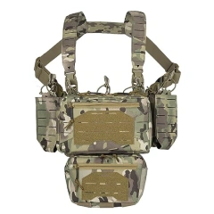 Hot Selling Top Quality Multi-Pockets Tactical Chest Mini Rig Quick Release Multifunctional Tactical Vest for Outdoor Outdoor Camouflage Gear Chest Rig Tactical Molle Vest with Pouch Bag Carrier Tactical Camouflage Chest Rig