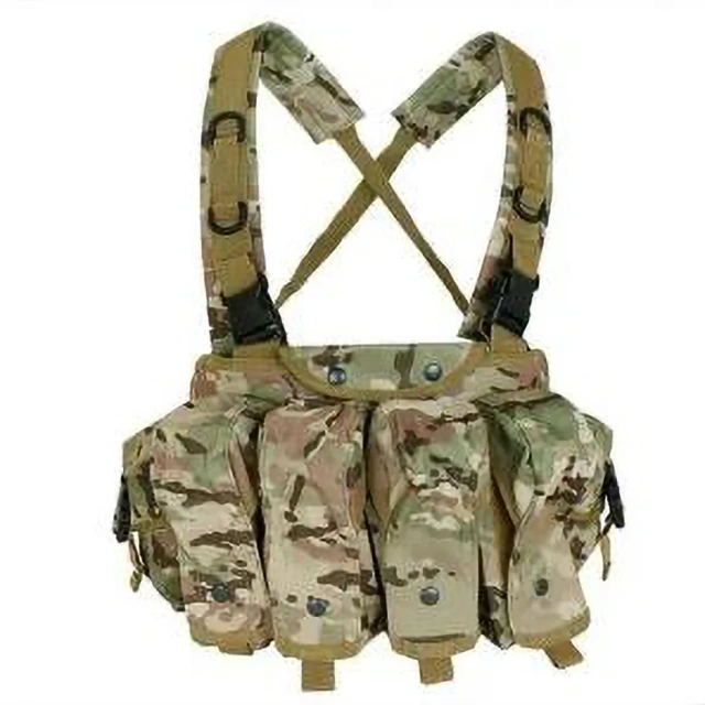 Tactical Equipment Chest Rig Vest Tactical Carrier Chest Rig with Magazine Pouch Outdoor Tactical Hunting Vest Multi-Purpose Tactical Chest Rig Light Weight Camouflage Tactical Chest Rig Men's Tactical Chest Rig with Molle Pouch Bags