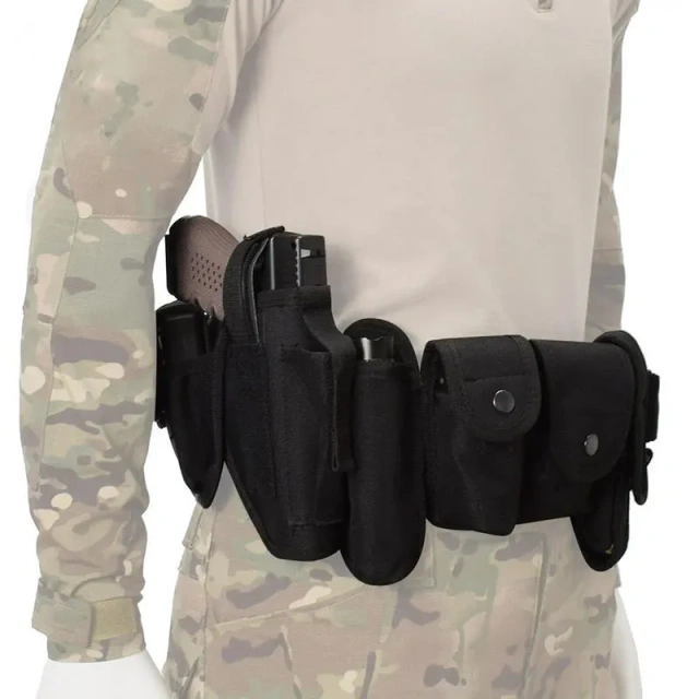 Tactical Multifunctional Security Belts Outdoor Training Utility Kit Detachable Duty Belt with Pouch Set Modular Equipment  Waterproof multifunctional Wear-resistant Adjustable Training durable Fully Adjustable sports Canvas Web Belt