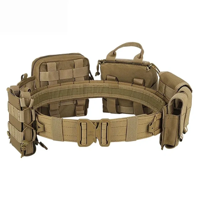 Outdoor Mountaineering Polyester Tactical Belt Outdoor Training Use Hunting Accessories Training Tactical Belts Duty Belt  Wear-resistant Ratchet Belt multifunctional Nylon Web Training Tactical Belt with Automatic Slide Buckle