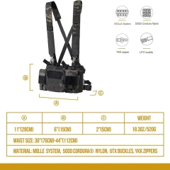 Tactical Equipment MOLLE Chest Rigs Good Quality Tactical Chest Rig with Pouch Utility Chest Rig for Tactical Quick Release Tactical Rig Vest Multifunctional Tactical Vest for Outdoor Multi-Pockets Tactical Chest Mini Rig