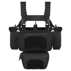 Training Chest Rig Tactical Molle Chest Rig Adjustable Detachable Training Modular Vest with Mag Pouch Good Quality Tactical Chest Rig Bag for Outdoor Elastic Tactical Chest Rig with Mag Pouch Tactical Vest Chest Rig