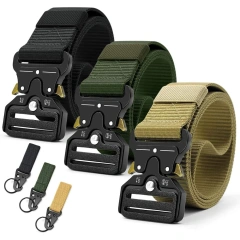 Training Durable Tactical Quick Release Metal Buckle Belt Wear-resistant Heavy Duty Nylon Riggers Belts  High Duty High Material comfortable Tactical Belt Tactical Duty Belts breathable mesh Utility Belt with Accessories Pouches