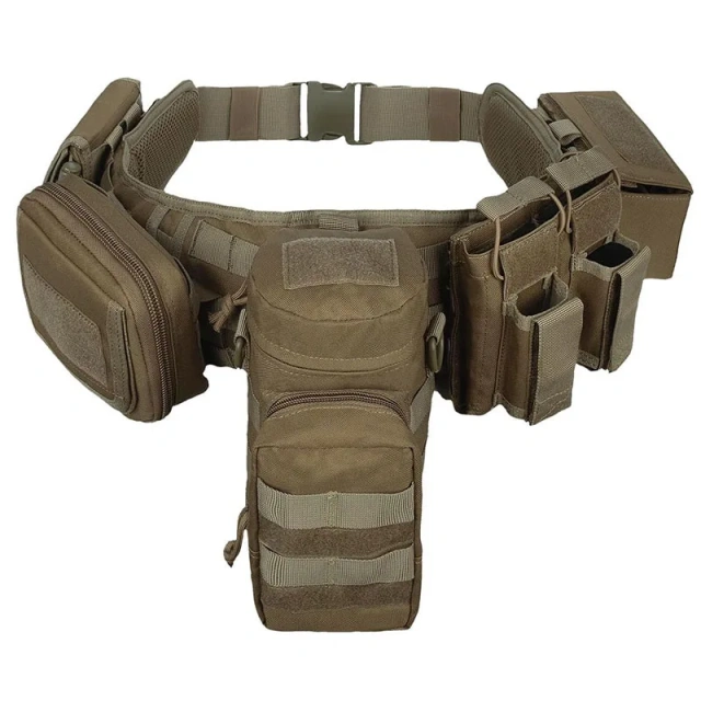 High Quality Mountaineering Outdoor Wear-resistant Sport Enthusiasts Tactical Belt Outdoor Security Duty Equipment Duty Belt  Outdoor practical Tactical Multifunctional Security Training Belt Versatile Modular Equipment System Holster with Pouches