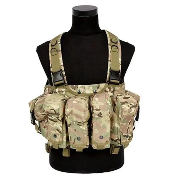 High Quality Outdoor Tactical Chest Rig Hunting Vest Molle Pouch Hunting ACU Tactical Vest with Magazine Pouch Men Nylon Tactical System Chest Rig High Quality Tactical Vest with Magazine Pouch Tactical Carrier Chest Rig