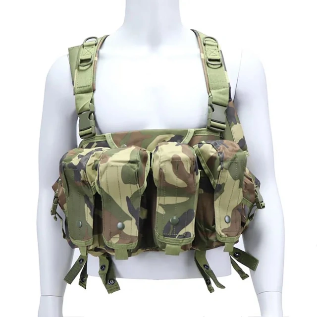 Tactical Molle Pouch Rig Chest Heavy Duty Tactical Chest Harness Vest Outdoor Protective Hunting Vest Rig Utility MOLLE Tactical Chest Rig with Pouches Tactical Chest Rig Multi-functional Tactical Chest Rig Outdoor Tactical Chest Rig
