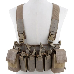 Hunting Equipment Camouflage Carrier Chest Rig Tactic Carrier Chest Rig with Magazine Pouch Tactical Chest Harness Vest military Outdoor Sports Gear Tactical Molle Vest Pouch Bag Carrier Heavy Duty Camouflage Tactical Chest Rig