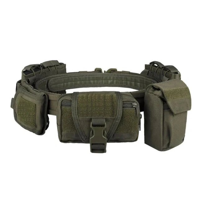 Multifunctional Tactic Waist Belt Adjustable Tactical Belt with Detachable Pouch Quick Release Buckle for Outdoor Activities  Adjustable Training Tactical multifunctional Wear-resistant Belt Fully Canvas Web Belt with Flip Top Buckle