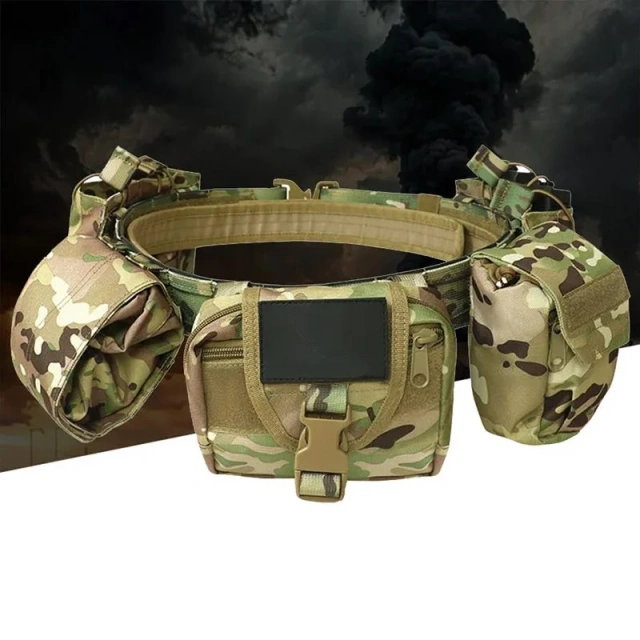 Adjustable Strap Outdoor Belt Set Multi Functional Combination Waist Seal Nylon Detachable and Adjustable Tactical Belt  Reversible Ratchet Belt Wear-resistant Lightweight Nylon Web Golf Tactical Belt with Automatic Slide Buckle