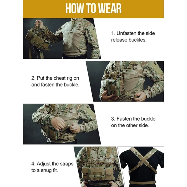 Lightweight Tactical Chest Rig for Training Pouches Tactical MOLLE Chest Rigs Outdoor Tactical Chest Rig Vest Lightweight Tactical Chest Rig for Training Pouches Tactical MOLLE Chest Rigs Outdoor Tactical Chest Rig Vest