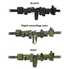 Adjustable Tactical Training Security Duty Belts Multifunctional Flashlight Pouch Sets Utility Belt Hunting Oxford Cloth Belt  Heavy Duty Wear-resistant Lightweight Metal Buckle Durable Tactical Belts Men Nylon Web Tactical Belt