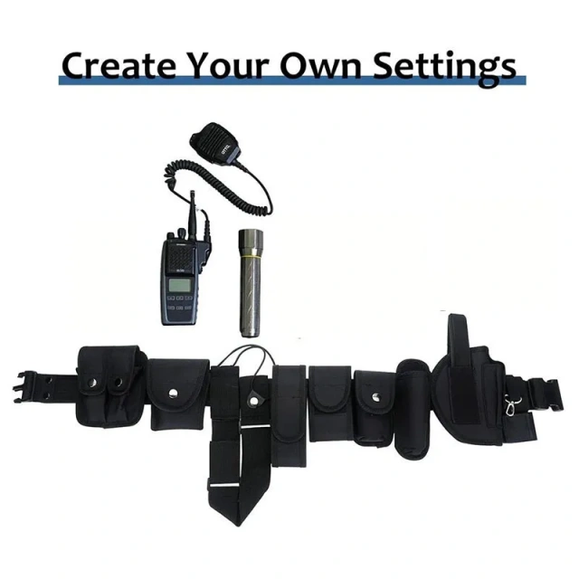 Duty Belts Training Tactical Modular Equipment Security Utility Belt with Components Pouches Bags Holster Gear Security Belts  Durable Waterproof multifunctional Wear-resistant Men’s Nylon Canvas Belt Adjustable Tactical Belt with Plastic Buckle