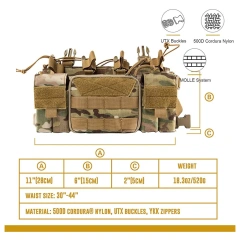 Outdoors Training Chest Rig Breathable Lightweight Training Vest for Hunting Wear-Resistant Tactical Assault Vest  Quick Release Style Vest Camo Modular Chest Set for outdoors Breathable Paintball Game