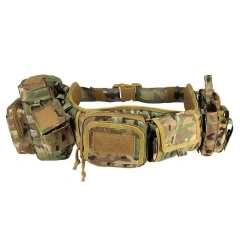 Breathable Adjustable Padded Pouch Multifunctional Waist Bag Duty Outdoor Belt Tactical Utility Belt with Holster  Duty Utility Tactical Belts Security Personnel Outdoor Enthusiasts Officers Premium Mountain Climbing Hiking Duty Belt with Bag