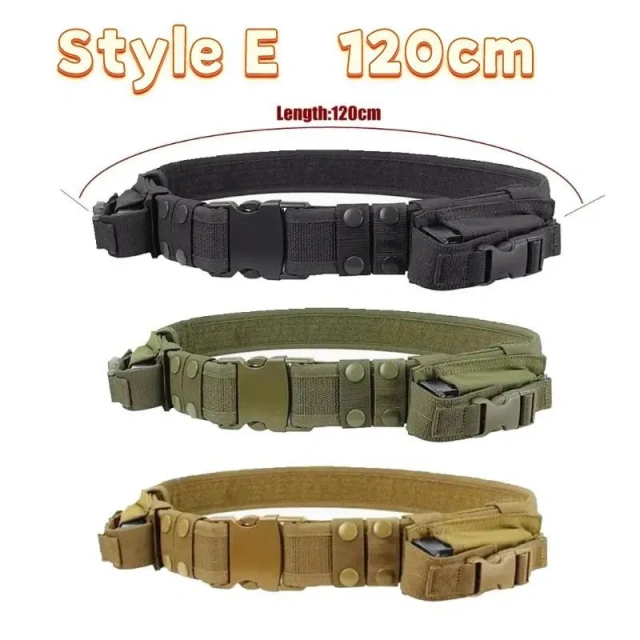 Premium Lightweight Multifunctional Training Tactical Security Duty Belts Flashlight Pouch Sets Utility Kit Belt Duty Belts  Wear-resistant Durable Hiking Hunting Pants Tactical Belt Stretch Nylon Web Quick Release Work Tactical Belt