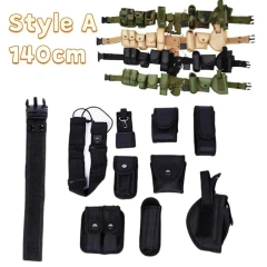 Premium Lightweight Multifunctional Training Tactical Security Duty Belts Flashlight Pouch Sets Utility Kit Belt Duty Belts  Wear-resistant Durable Hiking Hunting Pants Tactical Belt Stretch Nylon Web Quick Release Work Tactical Belt