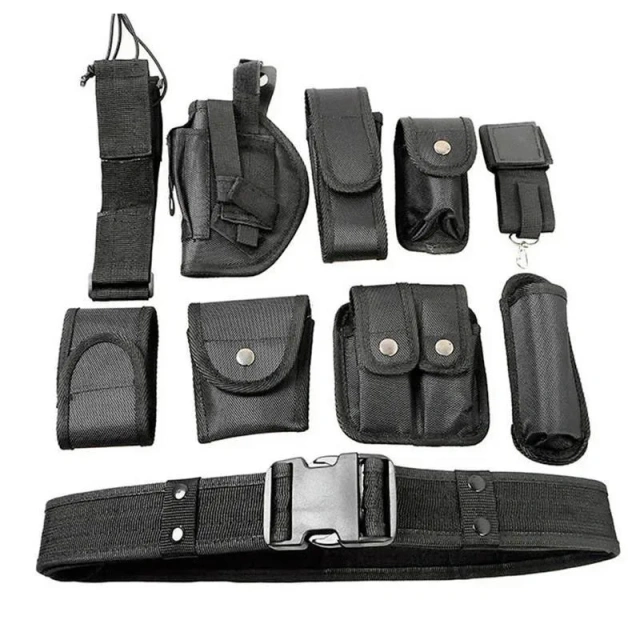 Multifunctional Practical Training Duty Belt Kit with Pouches Tactical Equipment System Set Utility Outdoor Camping Hunting Belt  Durable Sports Elastic Belts High Quality Adjustable Training Tactical Webbing Stretch Outdoor Tactical Belt