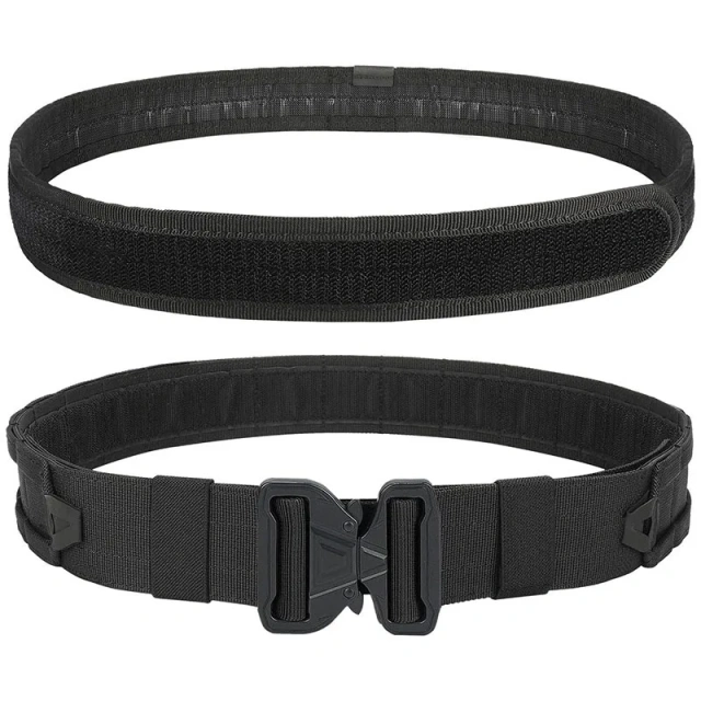 Wholesale Premium Outdoor DOUBLE ADJUSTABLE Tactical Belt Quick Release Rigger Belt Heavy Duty Multi Function Belts  Tactical high-quality Durable Vest Quick Release Skeletal Mesh Wear-resistant Cummerbund Strap Side Tactical Belt