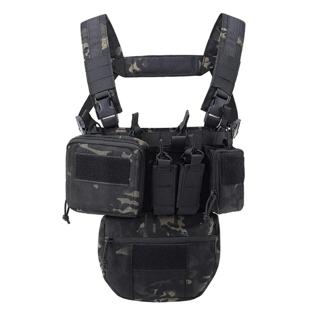 Tactical Vest Chest Rig with Magazine Pouch High Quality Tactic Chest Rig Vest for Men Tactical Chest Hanging Vest Hot Selling Lightweight Tactics Chest Rig with Mag Pouch Multifunctional Tactical Modular Vest Tactical Carry Chest Rig