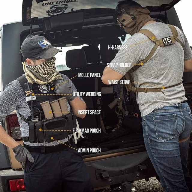 Training Chest Rig with Harness Pouch for Paintball Chest Rigs Training Vest  Men's Fishing   Outdoor Utility Hunting Training Climbing Training Mesh Removable Vest   Waterproof multifunctional Training Vest with Holster and Pouches Adjustable Tr