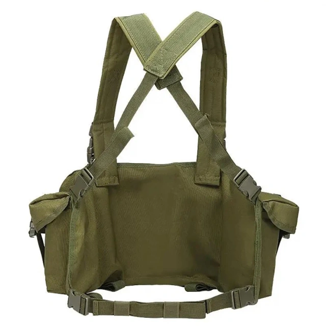 Training Equipment Hunting Chest Vest Tactical Vest MOLLE Chest Rig Quick Release Tactical Belly Chest Rig Training Equipment Tactical Vest Lightweight Tactical Chest Rig with Mag Pouch Tactical Vest Chest Rig for Training