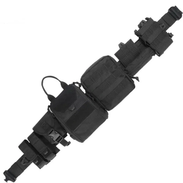 Wholesale Premium Outdoor DOUBLE ADJUSTABLE Tactical Belt Quick Release Rigger Belt Heavy Duty Multi Function Belts  Tactical high-quality Durable Vest Quick Release Skeletal Mesh Wear-resistant Cummerbund Strap Side Tactical Belt