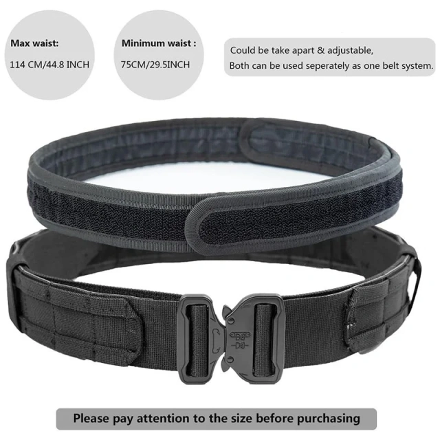 Upgrade Double Adjustment Tactical Belt Sport Enthusiasts Detachable Tactical Duty Belts Utility Belts with Accessories Pouches  Lightweight sport enthusiasts Mountaineering Tactical Belt with Quick Draw Holster Medical Bag Paintball Hunting Tactical Belt