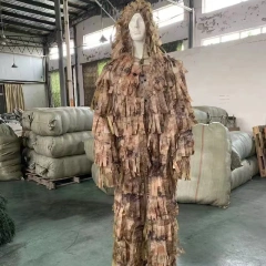 Ghillie Suit Professional Outdoor Camouflage Clothing Hunting Mesh Suit for Outdoor Activities Lightweight Jungle Ghillie Suit for Outdoor Woodland Camo Suit Made of Mesh Fabric Outdoor Hunting Clothing