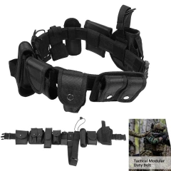 Premium Modular Equipment Security Utility Tactical Belt with Components Pouches Bag Holster for Security Hunting Hiking Belt  Fashionable Heavy Duty Quick multifunctional Release Buckle Tactical Belt Hiking Rigger Nylon Web Work Belt