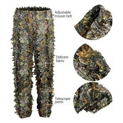 Outdoor Woodland and Halloween 3D Leafy Camo Men Camouflage Suits Hunting Ghillie Suits Lightweight Gear Hunting Clothes Comfortable Ghillie Suits Outdoor Camouflage Suit Hunting Camouflage Outdoor Jungle Games and Halloween Practical Ghillie Suit