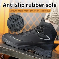 Construction Tactical Oxford Safety Shoes Waterproof Work Boots Anti-smash Shoe Puncture-Proof multifunctional Safety Shoes Durable Unisex Snow Oxford Boots Warm Push Mid-Calf Boots Waterproof Non-slip Fashionable Winter Boots Tactical Warm Shoes
