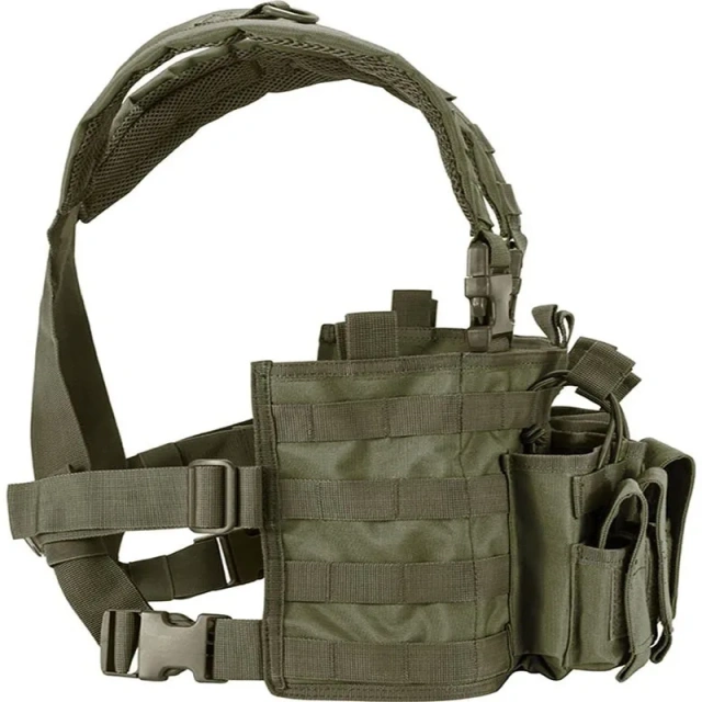Training Chest Rig Loaded Gear Green  Kids Training Vest Adjustable Nylon Children Outdoor Game Vest with Multiple Pouches for Playing Game   Training Vest outdoors Breathable Paintball Vest Adjustable Training Vest Chest Protector
