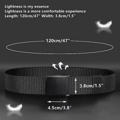 Wear-resistant Nylon Training Tactical Men Belt Webbing Canvas Outdoor Web Belt with Plastic Buckle Fits Pant  Fashionable Casual Durable Multifunctional Tactical Belt Duty Set Adjustable Nylon sport enthusiasts Security Hunting Belt