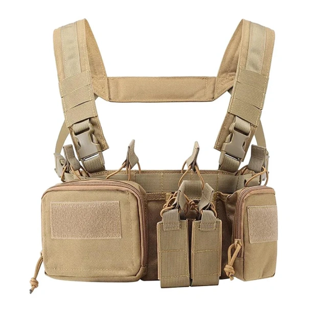 Wholesale Men Nylon Hunting Chest Rig Tactical Pack Chest Rig with Magazine Pouch Micro Tactical Chest Rig Wholesale Outdoor Tactical Harness Chest Rig High Quality Training Vest Chest Rig Utility Tactical Rig Pouch for Chest