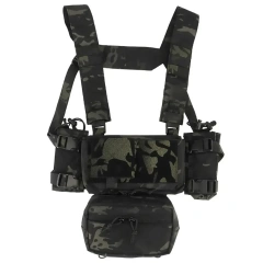 Best Selling Tactical Micro Gear Chest Rig Bags with Mag Pouch Tactical Camouflage Chest Rig Hanging Tactical Chest Rig Wholesale Tactical Molle Chest Rig Heavy Duty Tactical Vest Rig Camouflage Tactical Chest Rig Training Vest for Outdoor