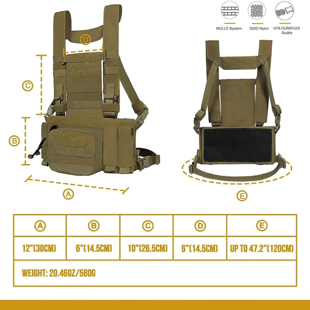 Wholesale High Quality Training Vest Tactical Chest Rig Vest for Outdoors Breathable Tactical Training Vest  high-quality Durable Outdoor Quick Release Training Vest outdoors Breathable Vest for Men
