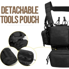 Detachable Tactical Molle Chest Rigs with Mag Pouch Adjustable Tactical Vest Rig Good Quality Tactical Chest Rig Detachable Tactical Molle Chest Rigs with Mag Pouch Adjustable Tactical Vest Rig Good Quality Tactical Chest Rig