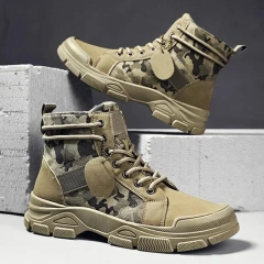 Durable Camouflage Oxford Boots for Men Autumn Platform Boots Outdoor High-top Shoes Tactical Men Ankle multifunctional Boots Durable Tactical Outdoor Men Women Hiking Winter Ankle Snow High Boots Designer Warm Sport Casual Oxford Shoes for Men