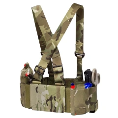 Lightweight Tactical Chest Rig Lightweight Tactical Chest Hanging Vest with Mag Outdoor Tactical Chest Rig Pouch Customized Tactical Chest Rig for Training Hunting Adjusted Hunting Tactical Vest High Quality Tactical Vest Chest Rig